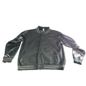 Thunder Basketball Varsity Jacket Men Sz XL‎ Black Gray Just Hoods Sportswear